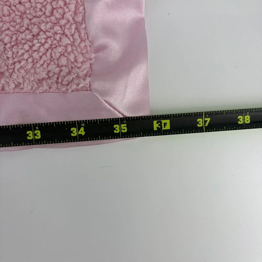 Little Giraffe Chenille Baby Blanket Pink Satin Ruffle Border Plush Crib Wrap 30